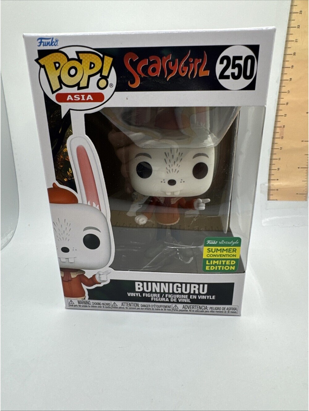 Funko Pop! Bunniguru from Scary Girl #250 Summer Con, Pop! Asia Sticker NIB